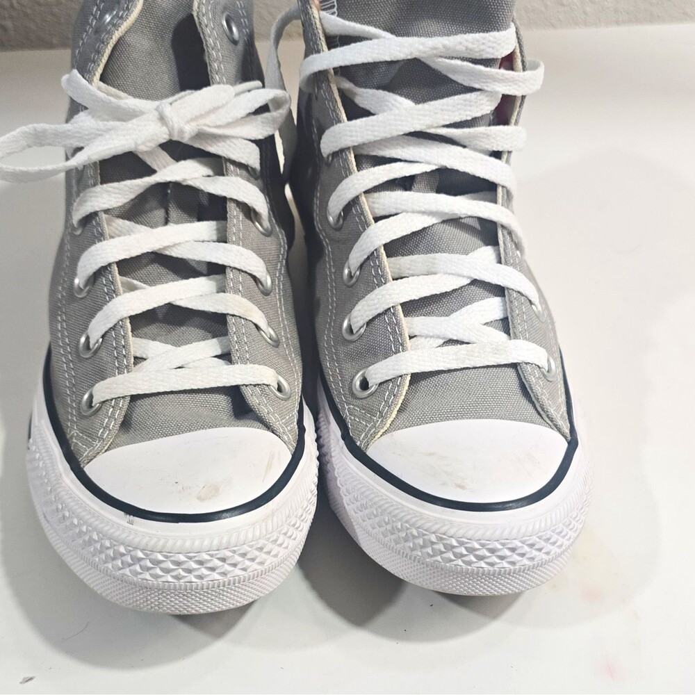 Converse Chuck Taylor All Star High Top Sneakers Gray White Canvas Lace Up
